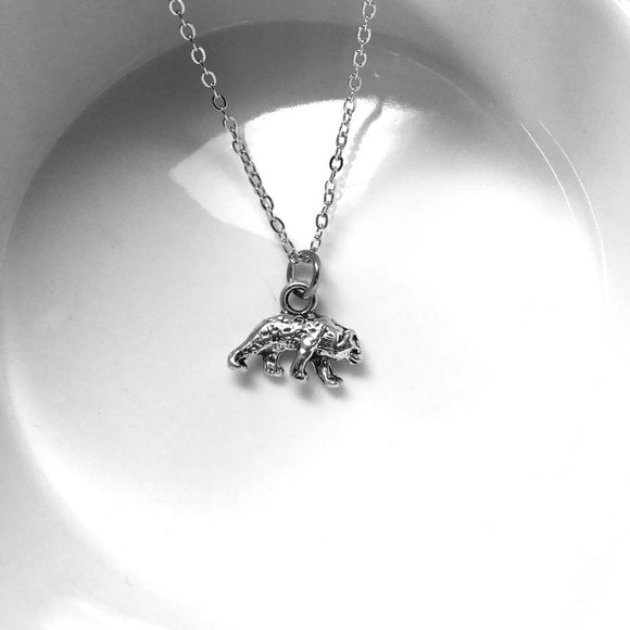 Tiny Cute Bear Charm Necklace - Picture 2 of 2